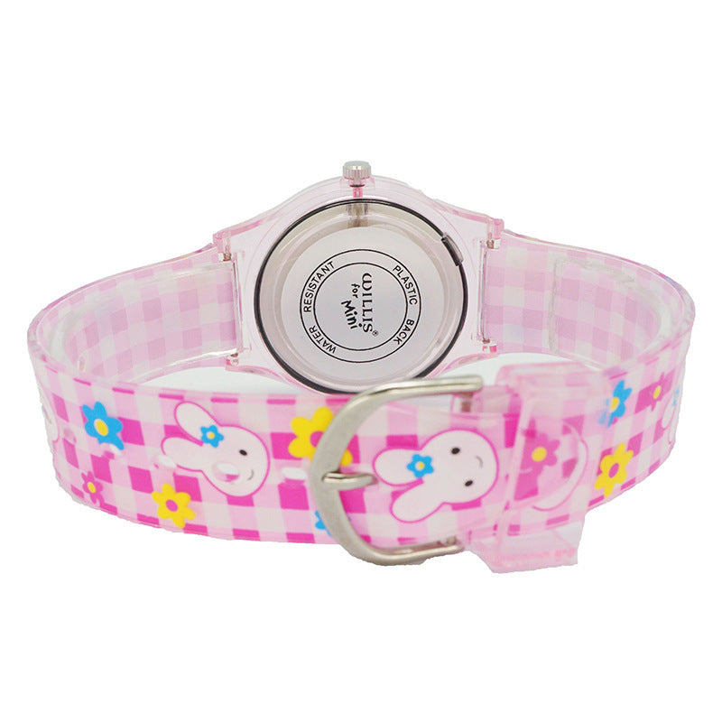 Cute Girl Quartz Watch – Stylish Resin Case with PVC Strap