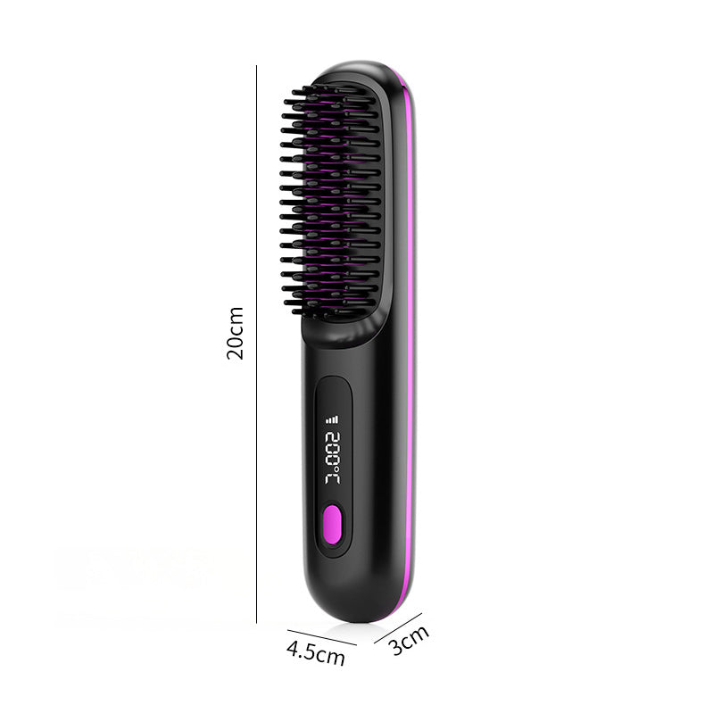 Cordless Hair Straightener Brush - Wireless Hair Styling Brush