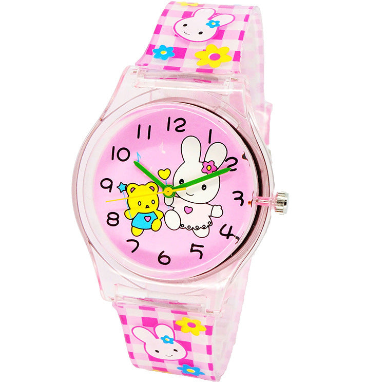Cute Girl Quartz Watch – Stylish Resin Case with PVC Strap