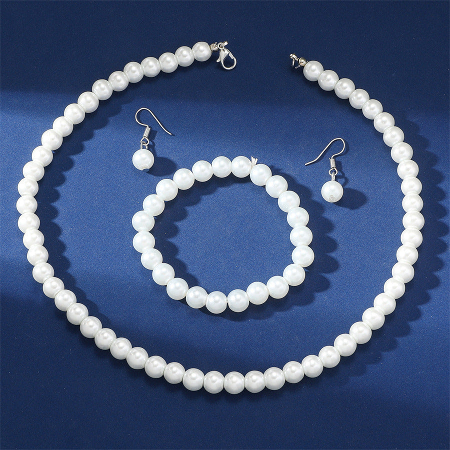 Chic Pearl Necklace and Earrings Set