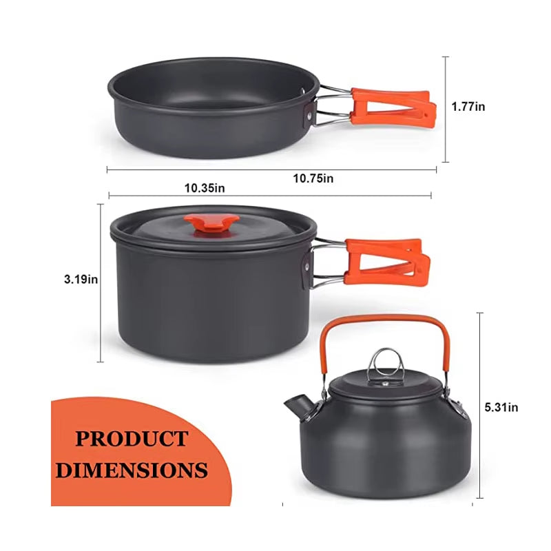 Camping Cookware Set – Aluminum Outdoor Cooking Kit