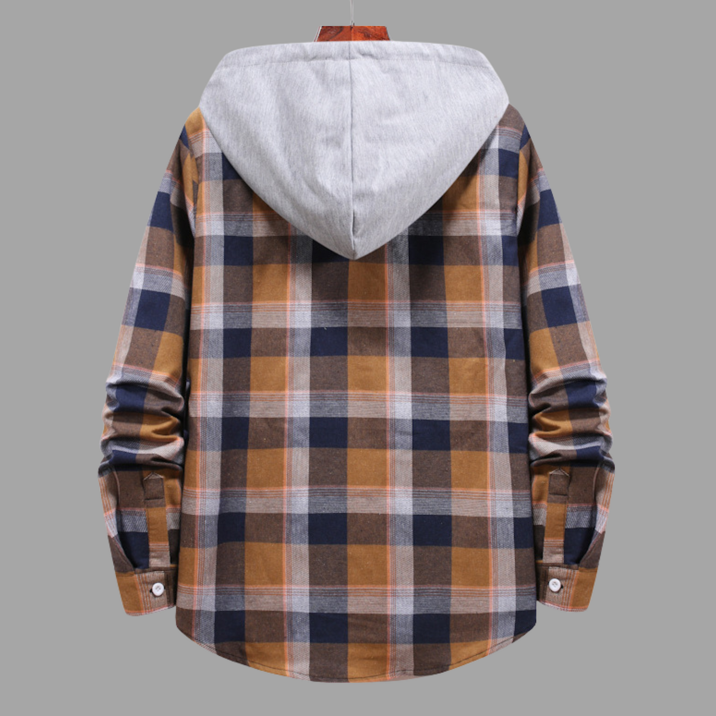 Casual Plaid Hooded Shirt