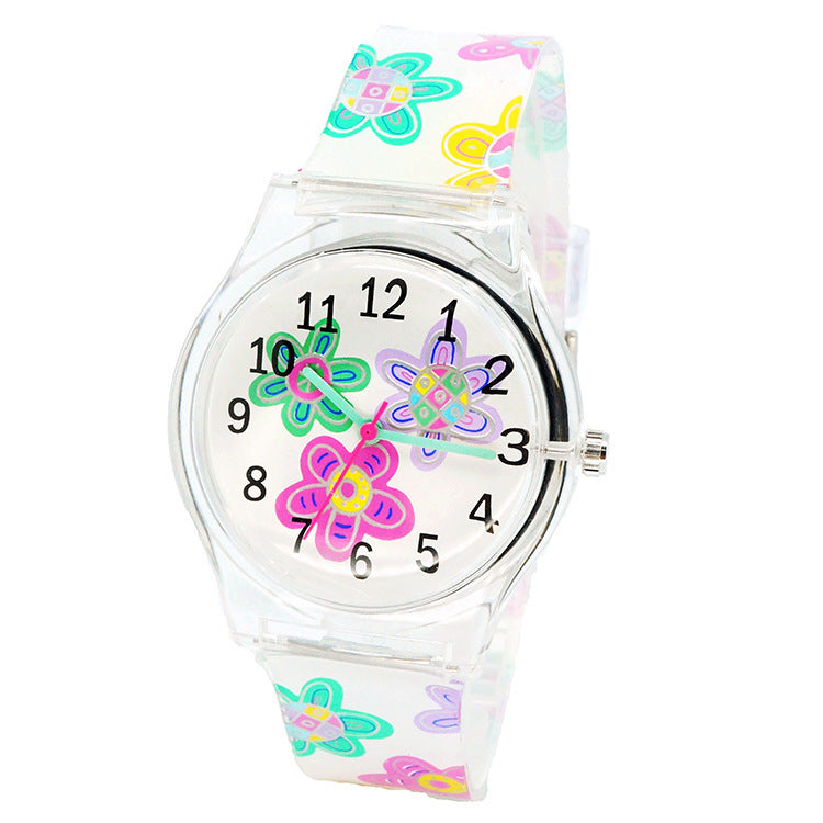 Cute Girl Quartz Watch – Stylish Resin Case with PVC Strap