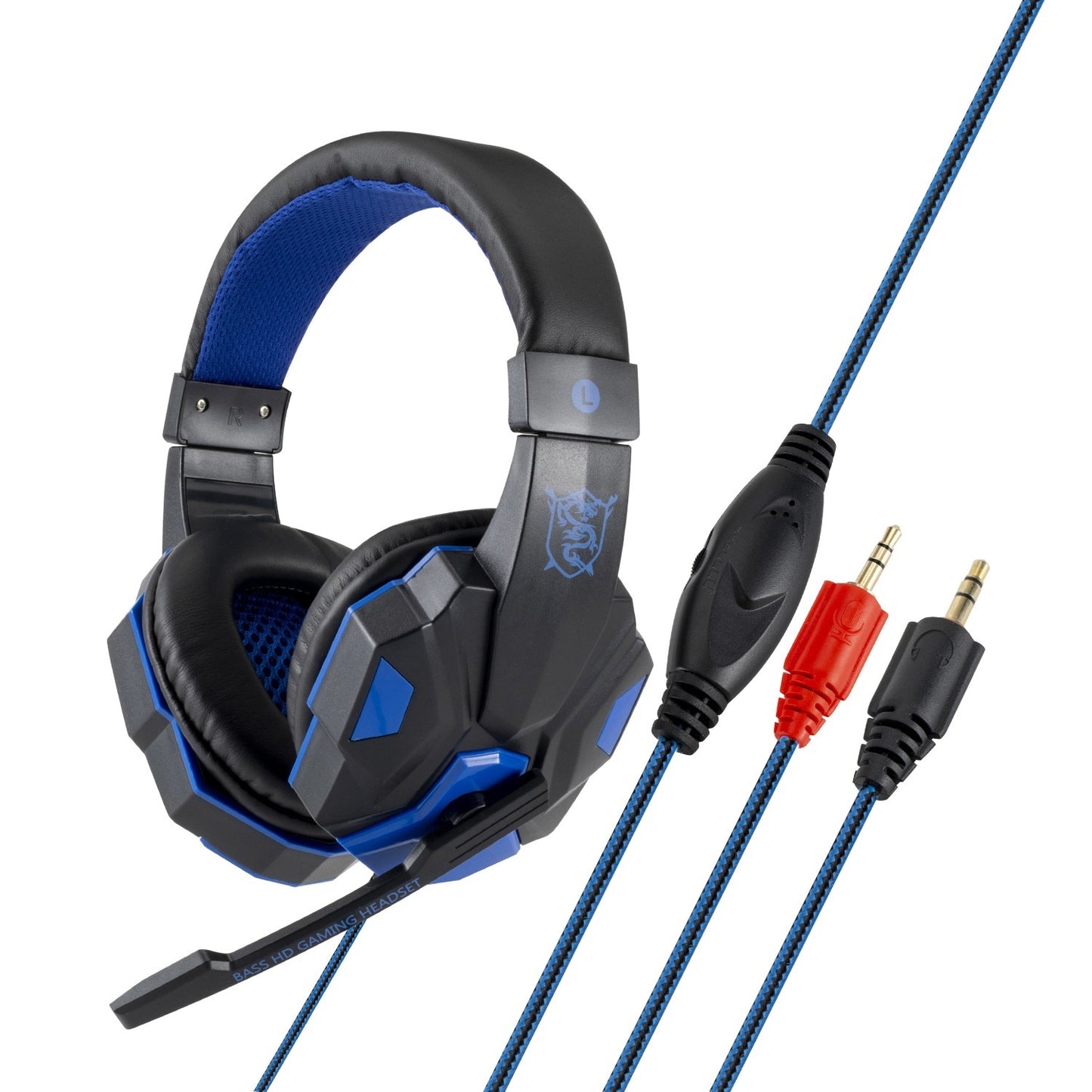 Luminous Gaming Headset with Microphone, Wired 3.5mm & USB Connectivity