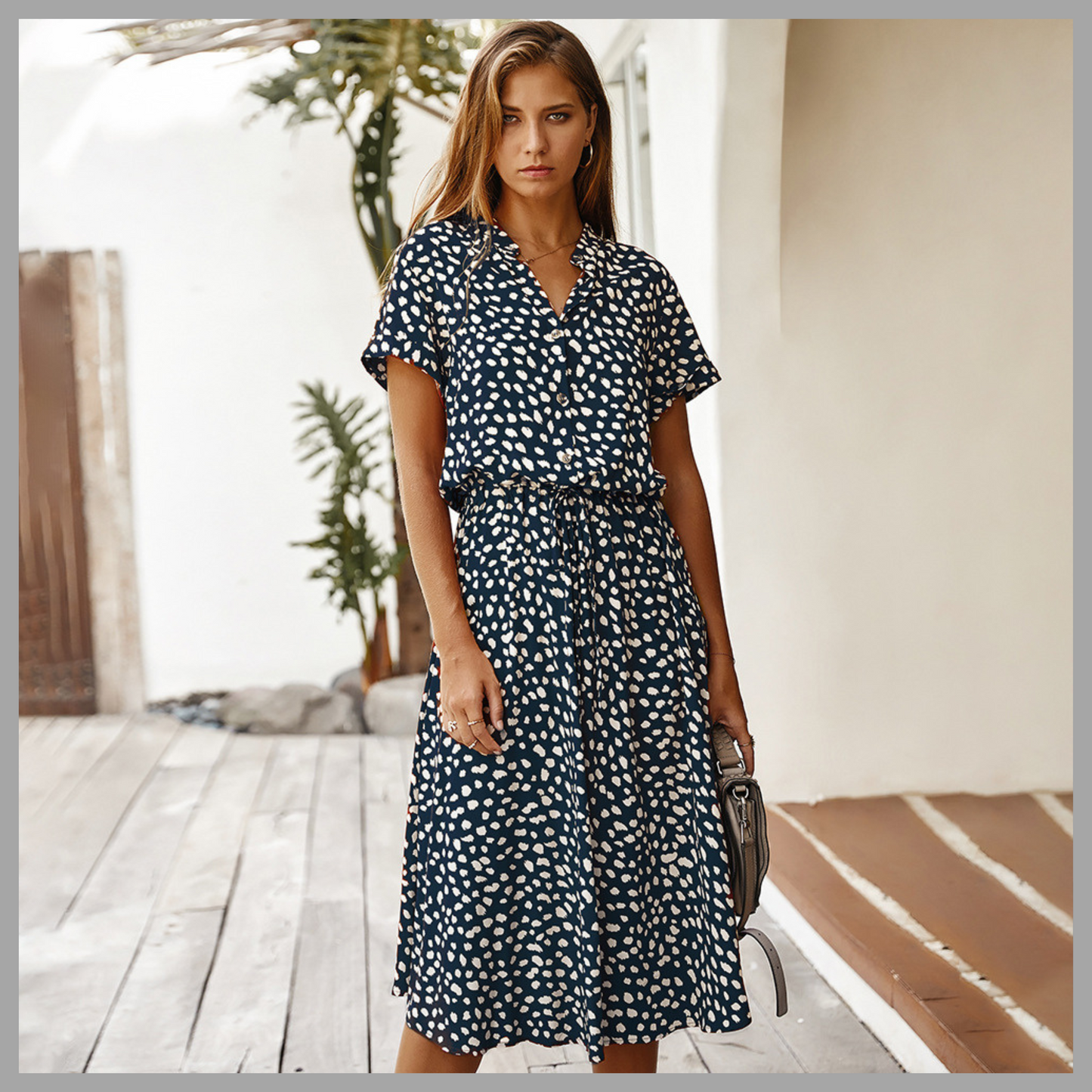 Women's Polka Dot Shirt Dress