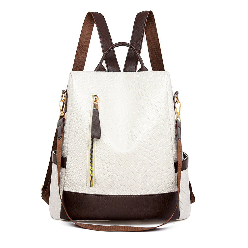 Fashionable Woven Leather Backpack