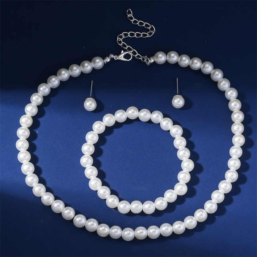 Chic Pearl Necklace and Earrings Set