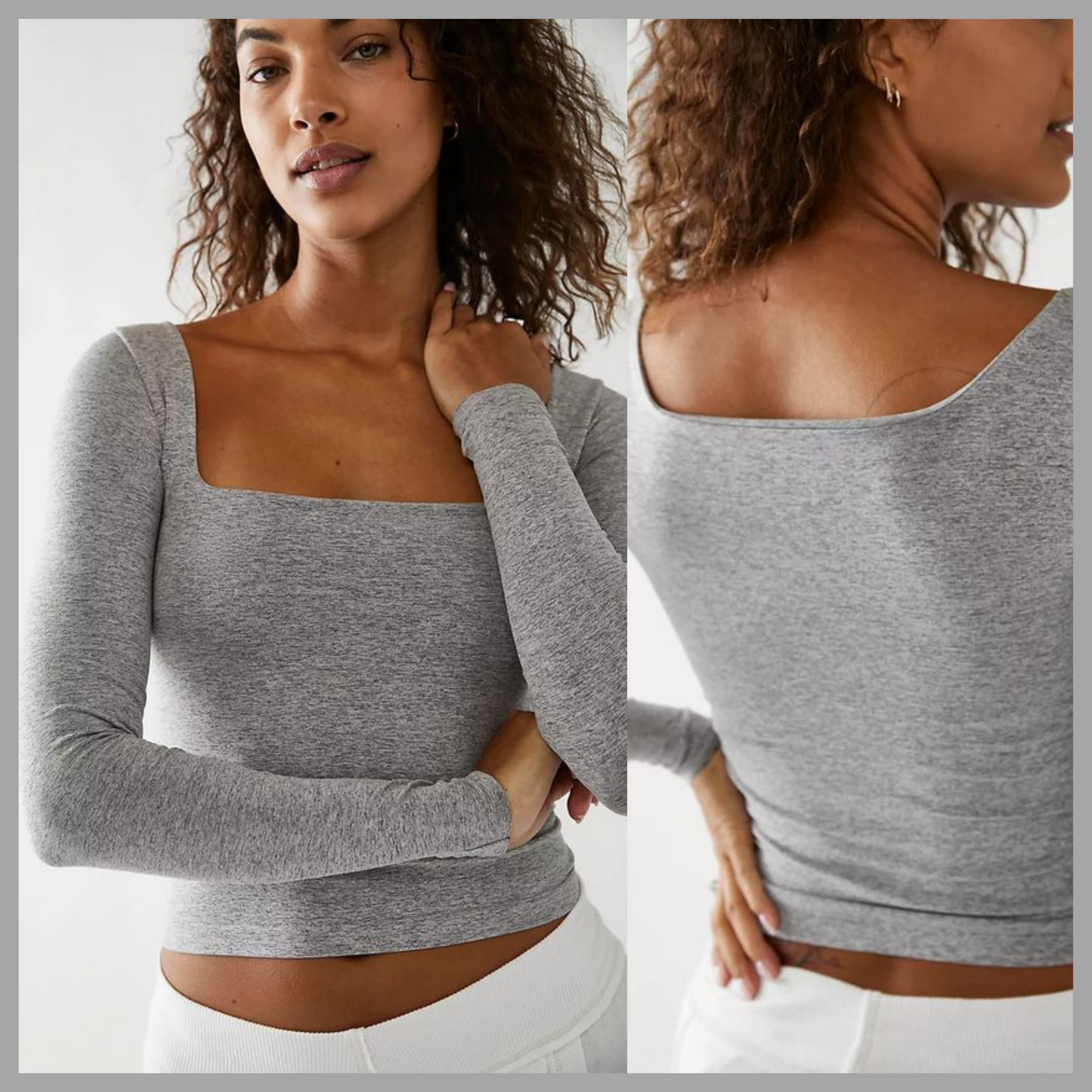 Women’s Solid Color Long Sleeve Crop Top