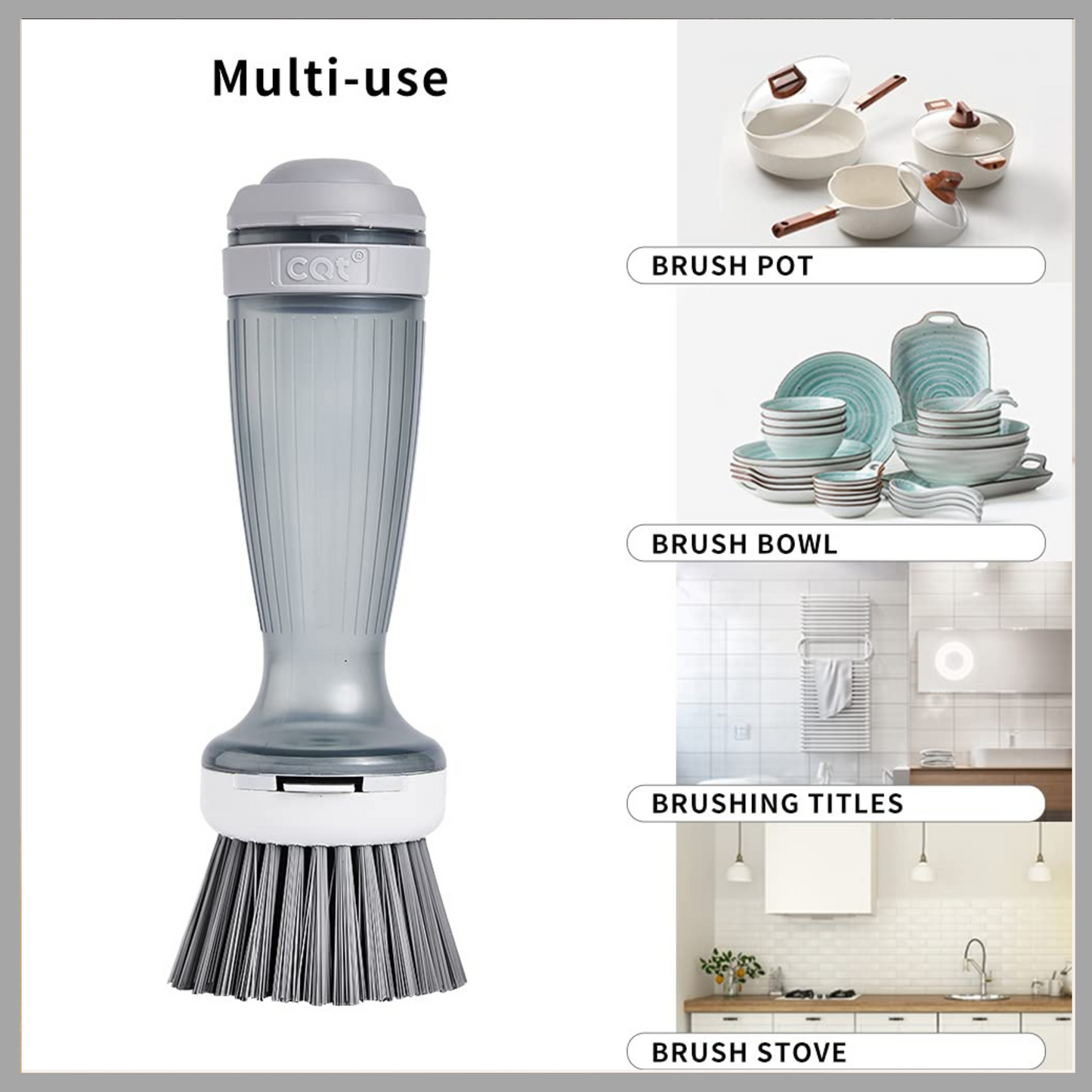 Dish Brush with Soap Dispenser – Durable Kitchen Cleaning Tool
