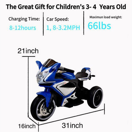 Plastic Red 6V Kids Electric Motorcycle Kids Toys Motorcycle Kids Electric Car Electric Ride On Motorcycle