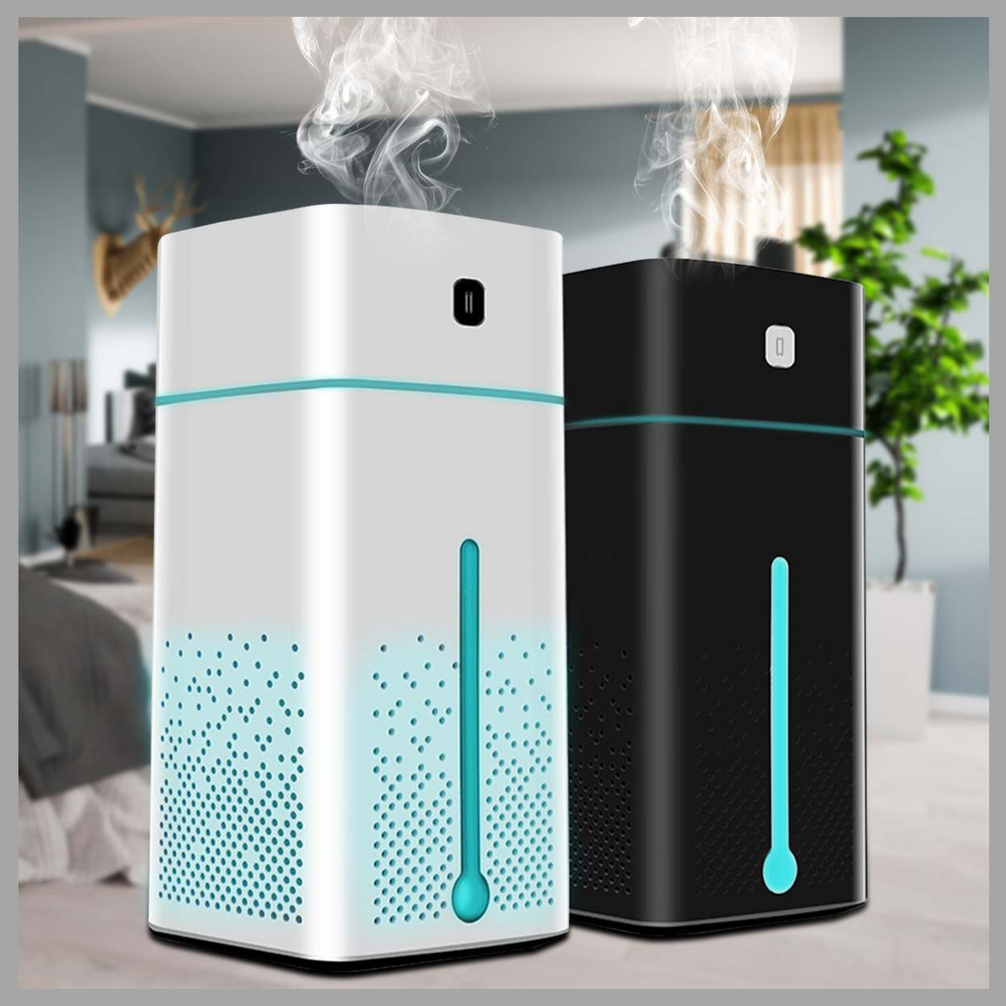 7-Color LED Air Purifier & Humidifier – USB Powered - Essential Oil Diffuser for Home