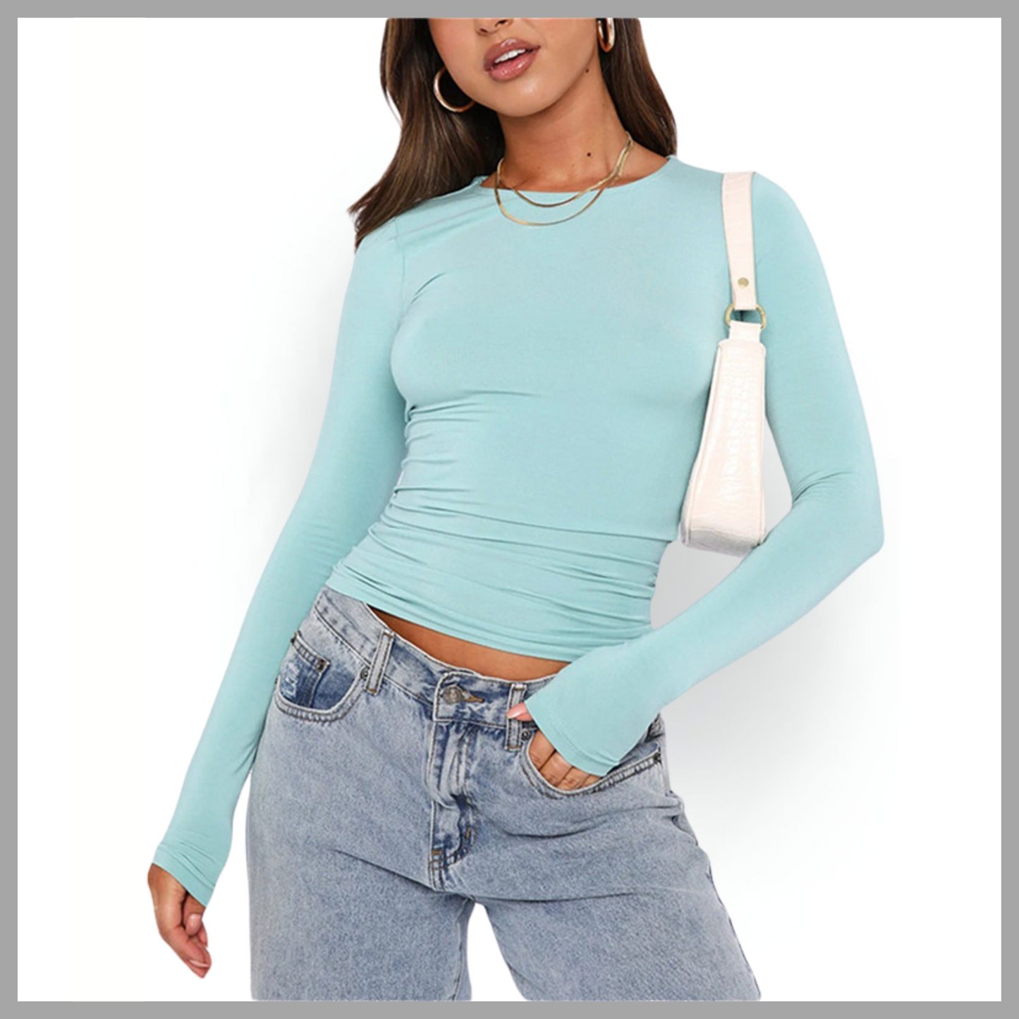 Women's Slim Fit Long Sleeve Pullover