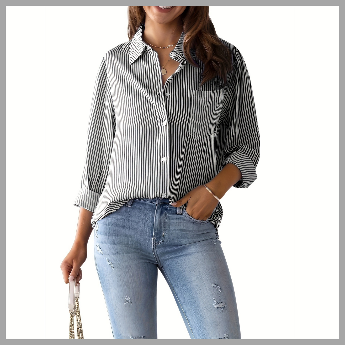Women’s Loose Casual Long Sleeve Cardigan Shirt
