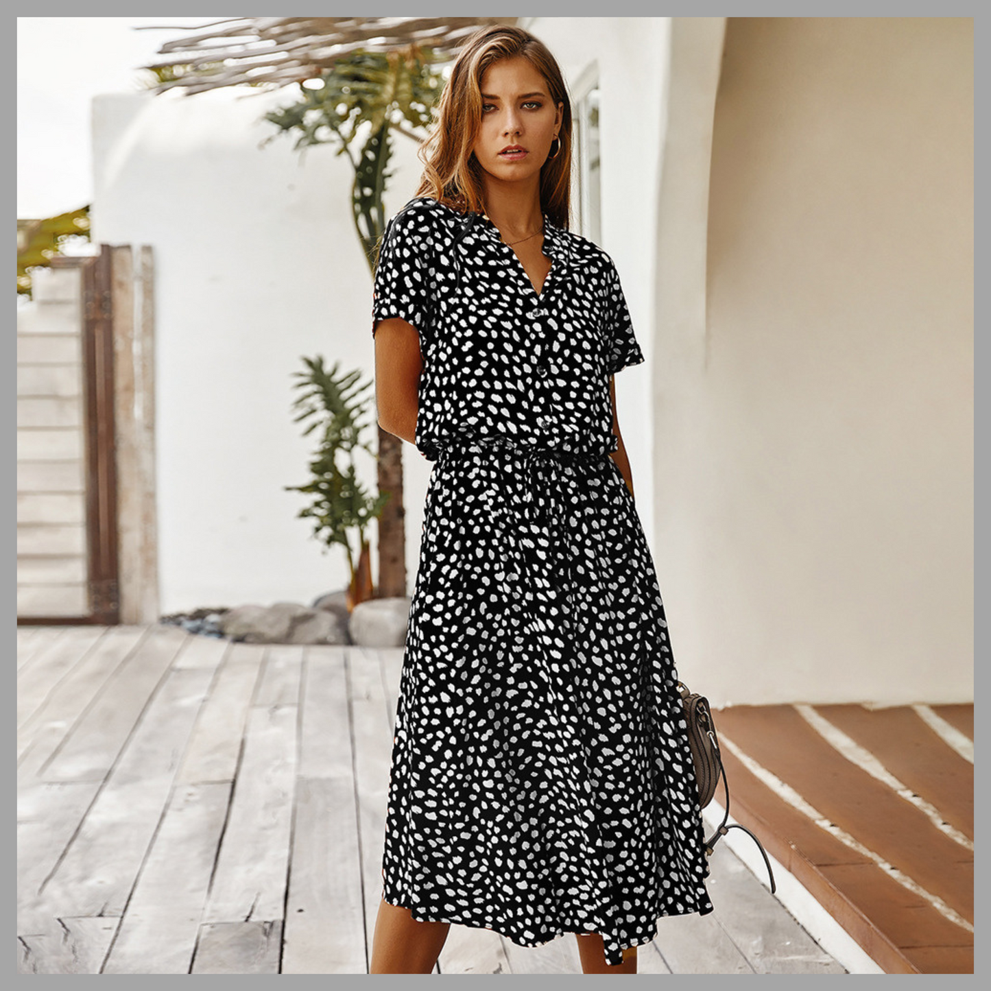 Women's Polka Dot Shirt Dress