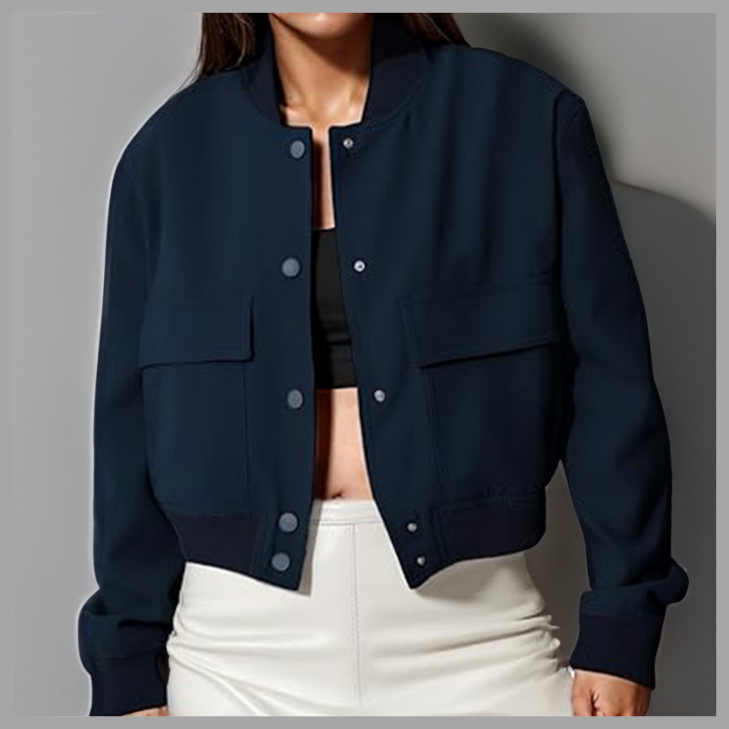Loose Fit Short Coat with Pockets