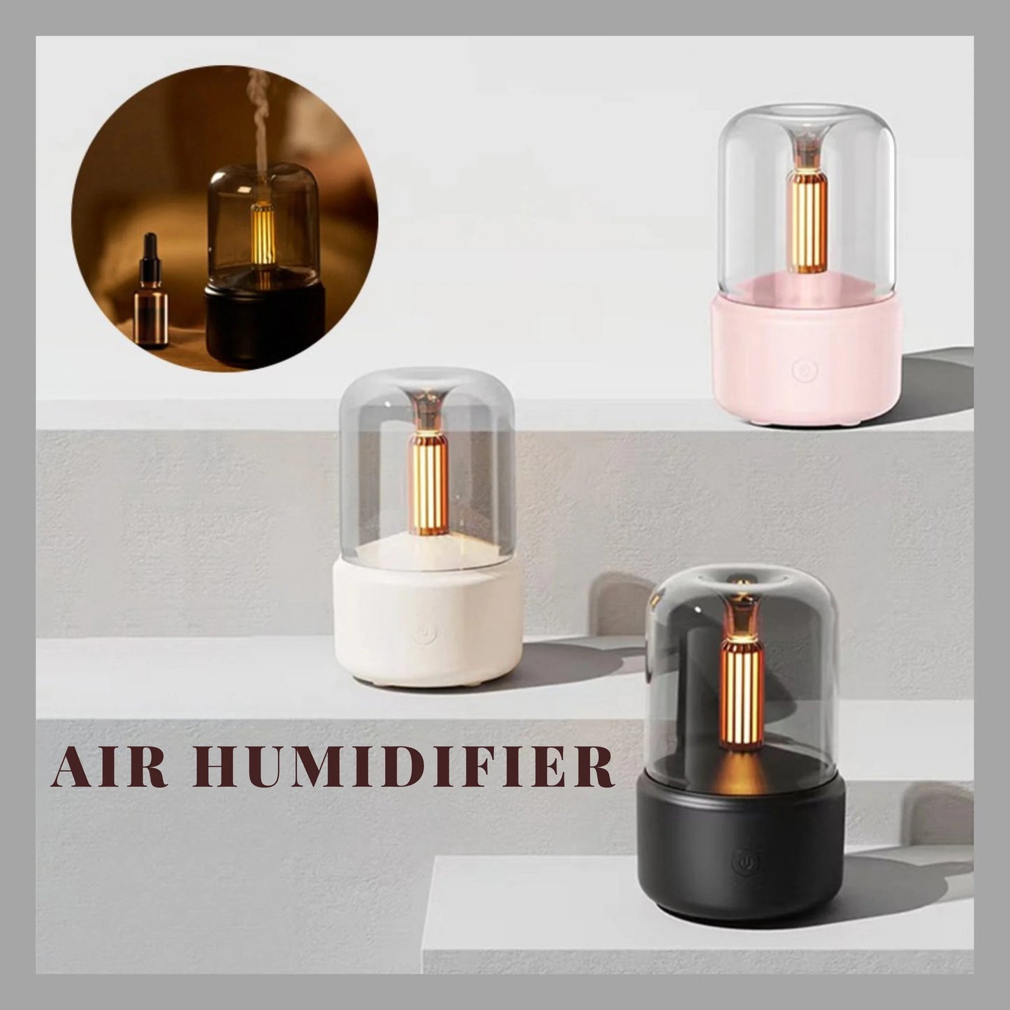 Candlelight Aroma Diffuser & Humidifier - 8-12 Hours Aromatherapy for Home