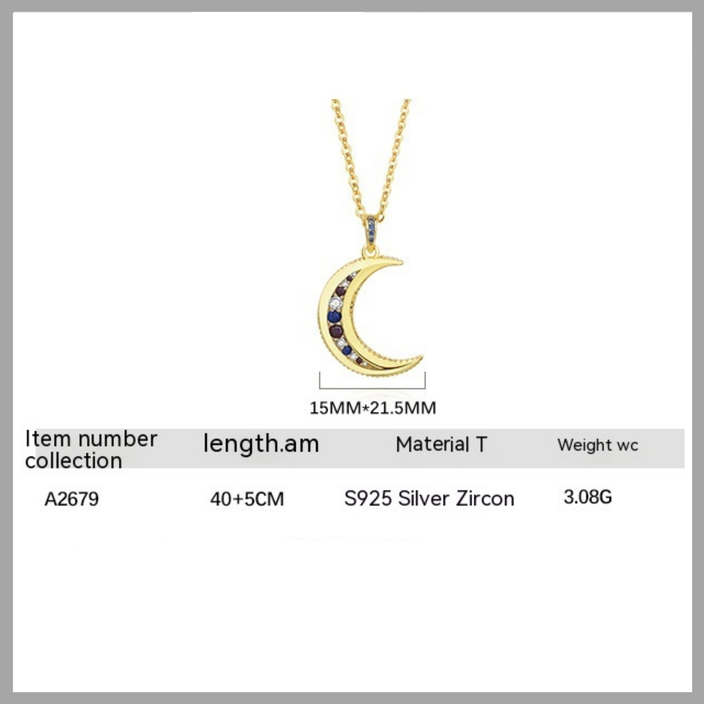 Moon Pendant Necklace