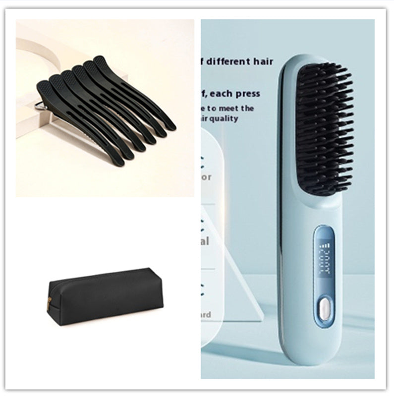 Cordless Hair Straightener Brush - Wireless Hair Styling Brush