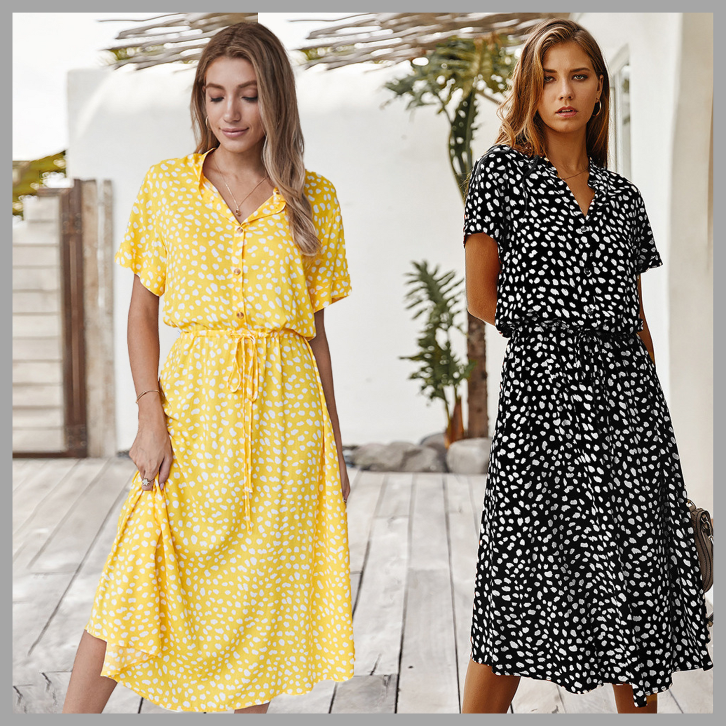 Women's Polka Dot Shirt Dress