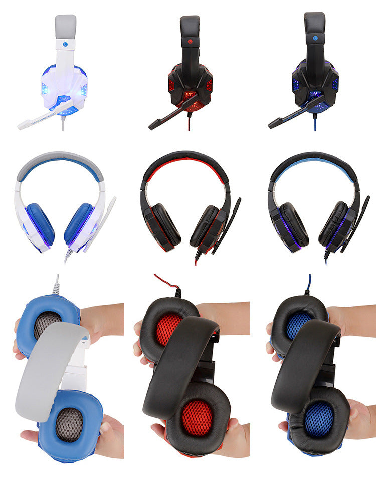 Luminous Gaming Headset with Microphone, Wired 3.5mm & USB Connectivity