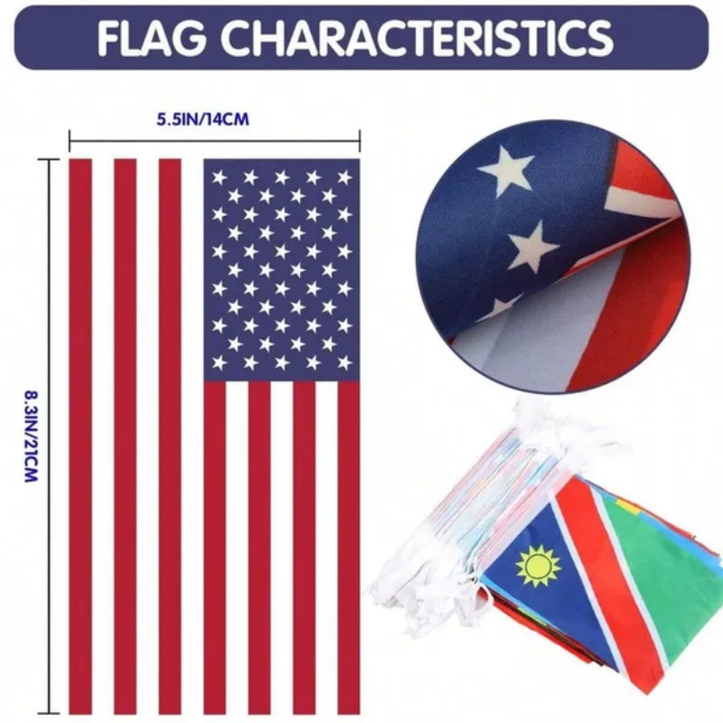 Countries String Flag International Bunting Banners World Flag Banner Decoration For Festivals Sports Clubs Bars Celebrations Party Decorations Mother's Day Graduation