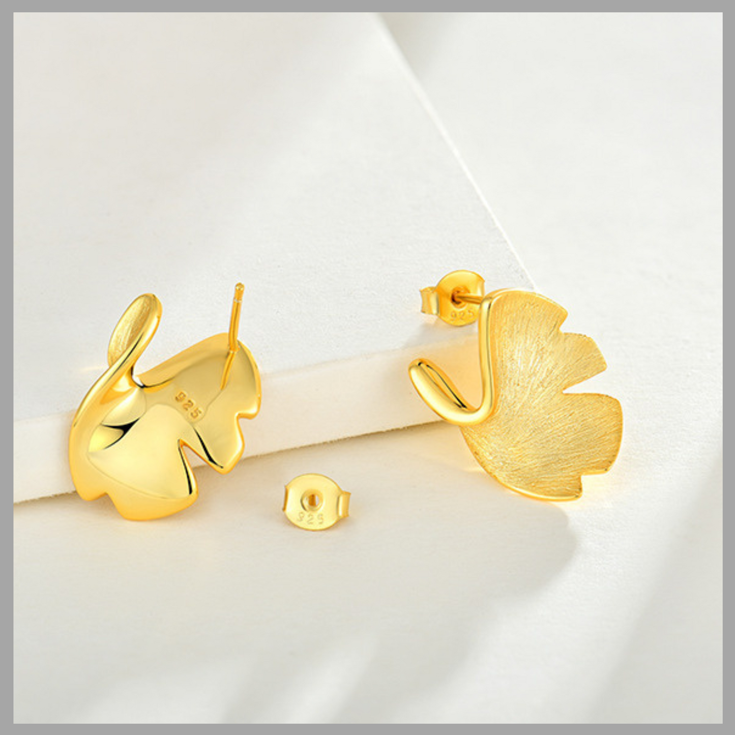 Silver Leaf Stud Earrings