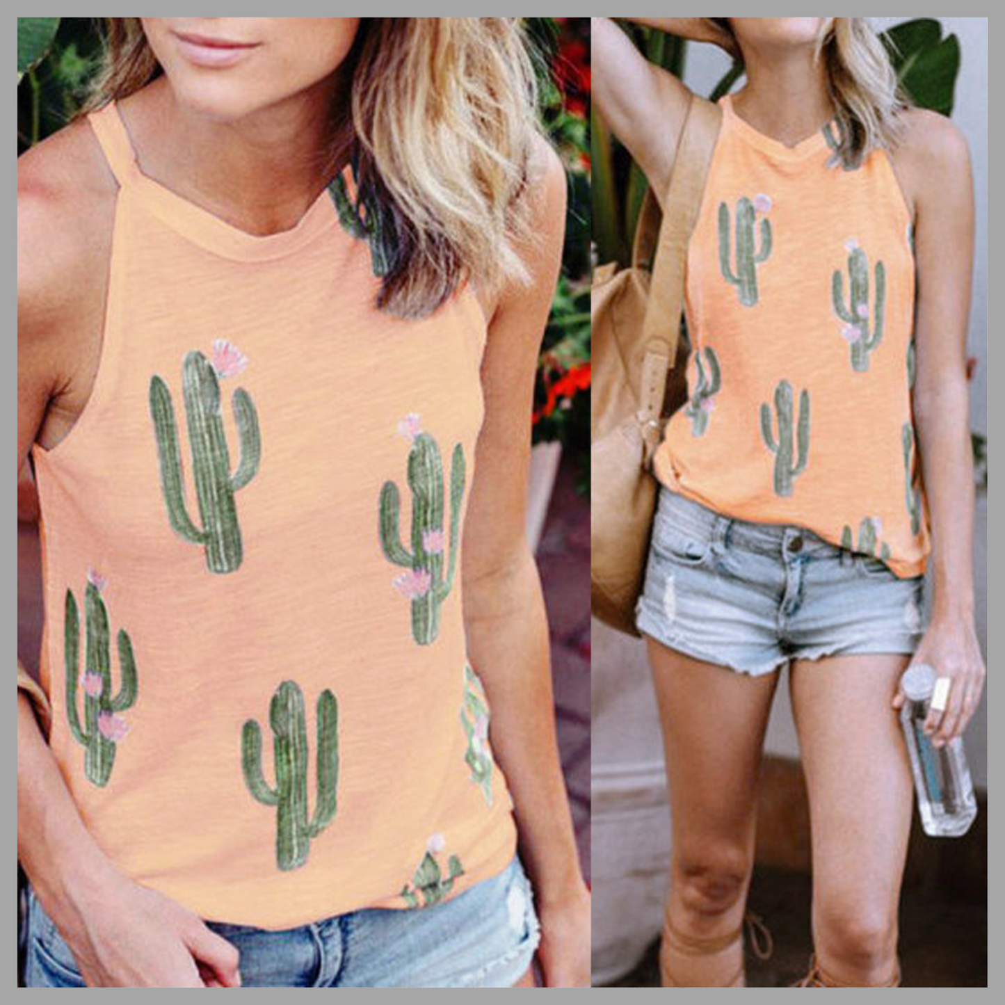 Women's Cactus Print Tank Top