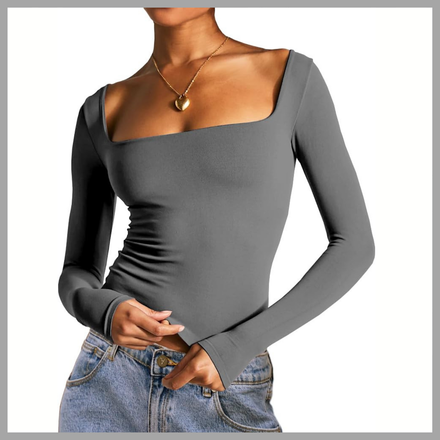 Women’s Solid Color Long Sleeve Crop Top