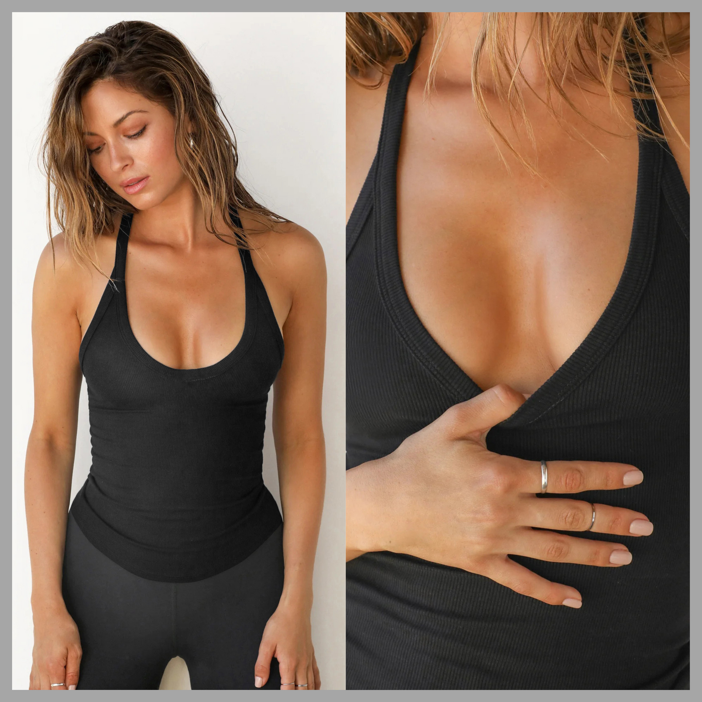 Knitted Camisole Top for Women | Slim Fit Solid Color Sleeveless Shirt