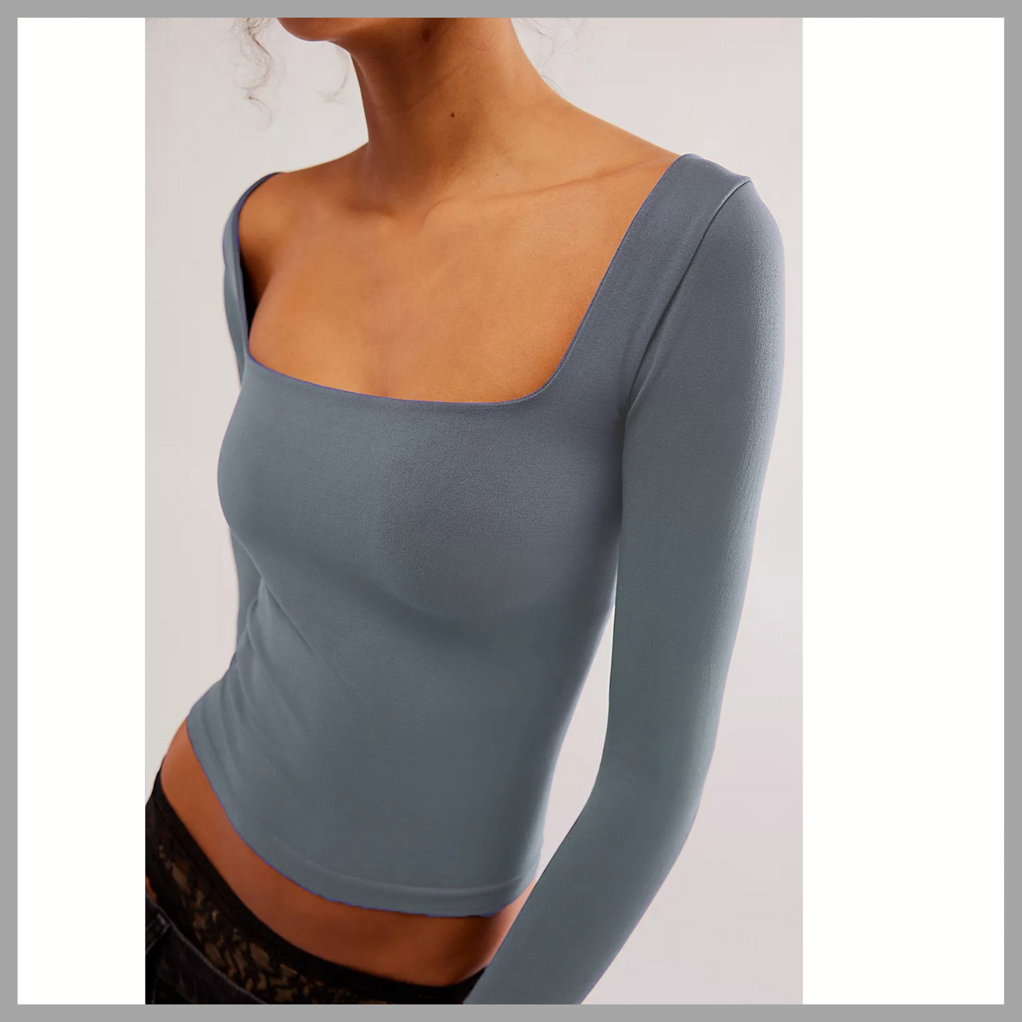 Women’s Solid Color Long Sleeve Crop Top