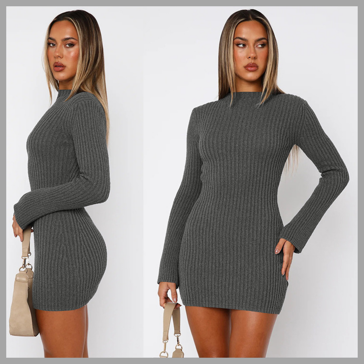 Women's Slim-Fit Striped Knit Dress