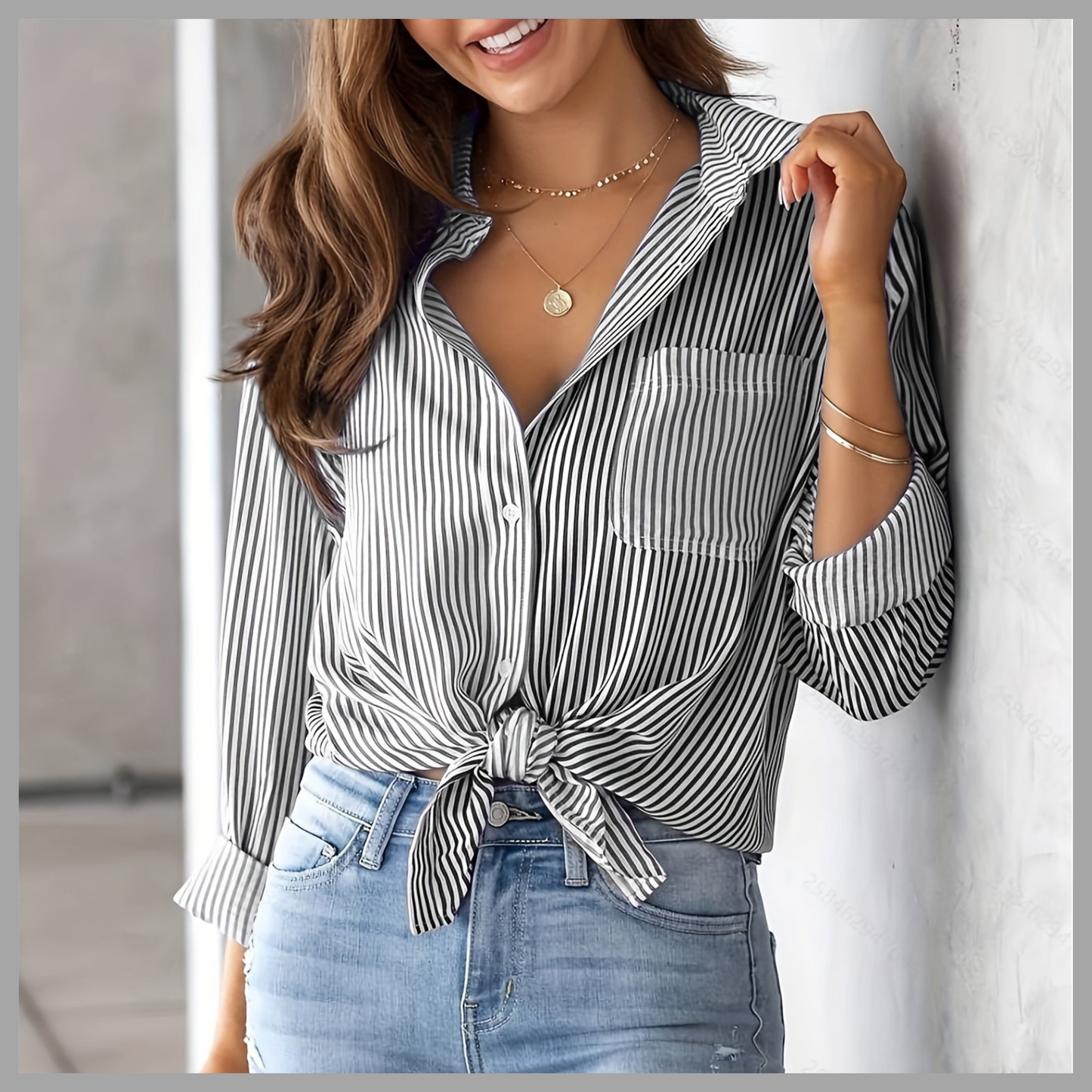 Women’s Loose Casual Long Sleeve Cardigan Shirt