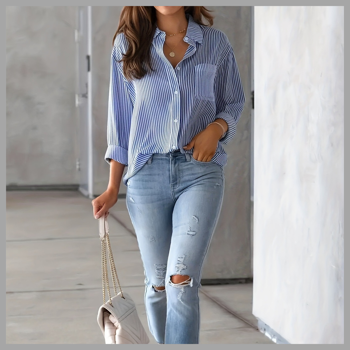 Women’s Loose Casual Long Sleeve Cardigan Shirt