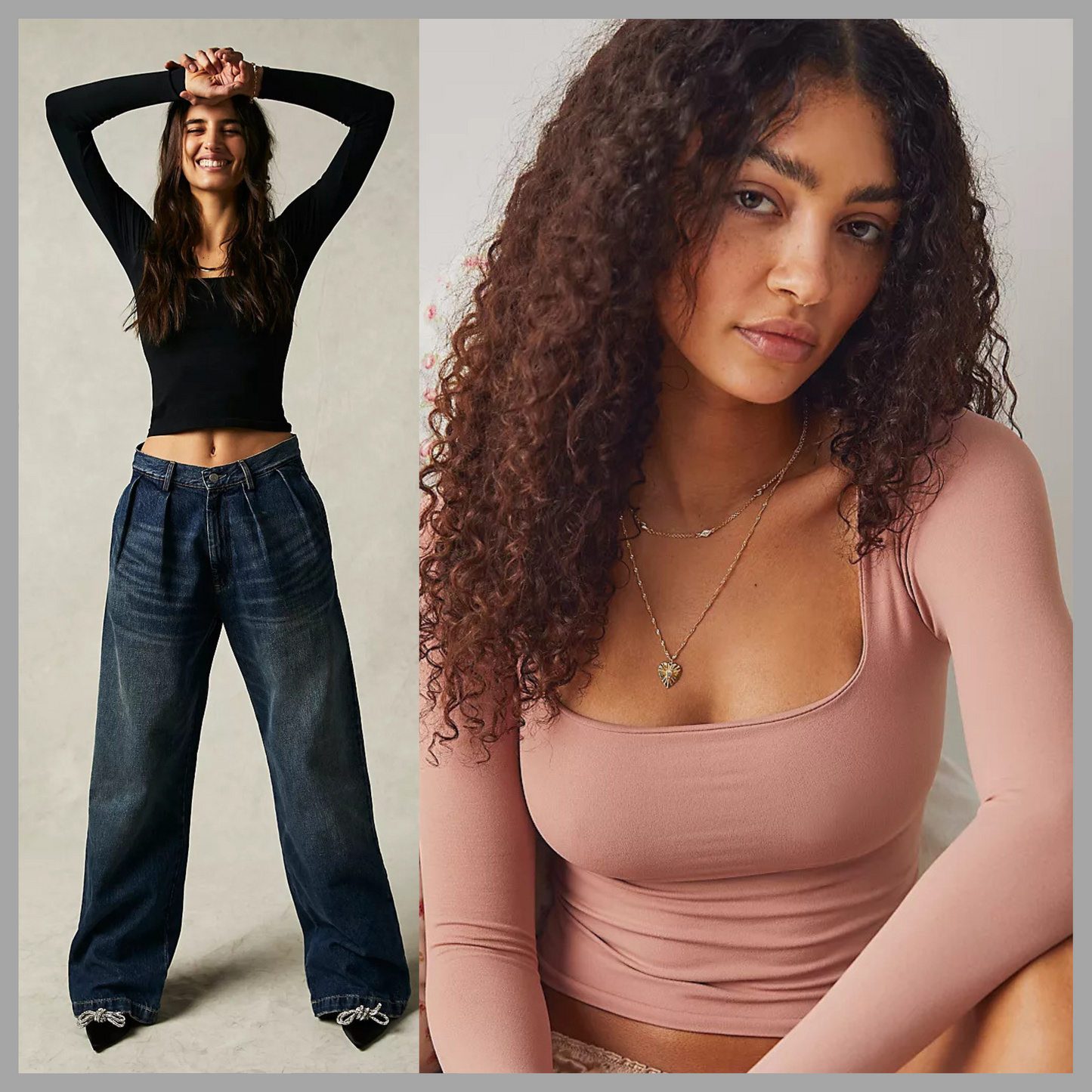 Women’s Solid Color Long Sleeve Crop Top