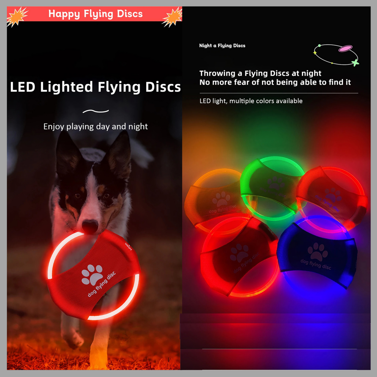 LED Glowing Dog Flying Disc