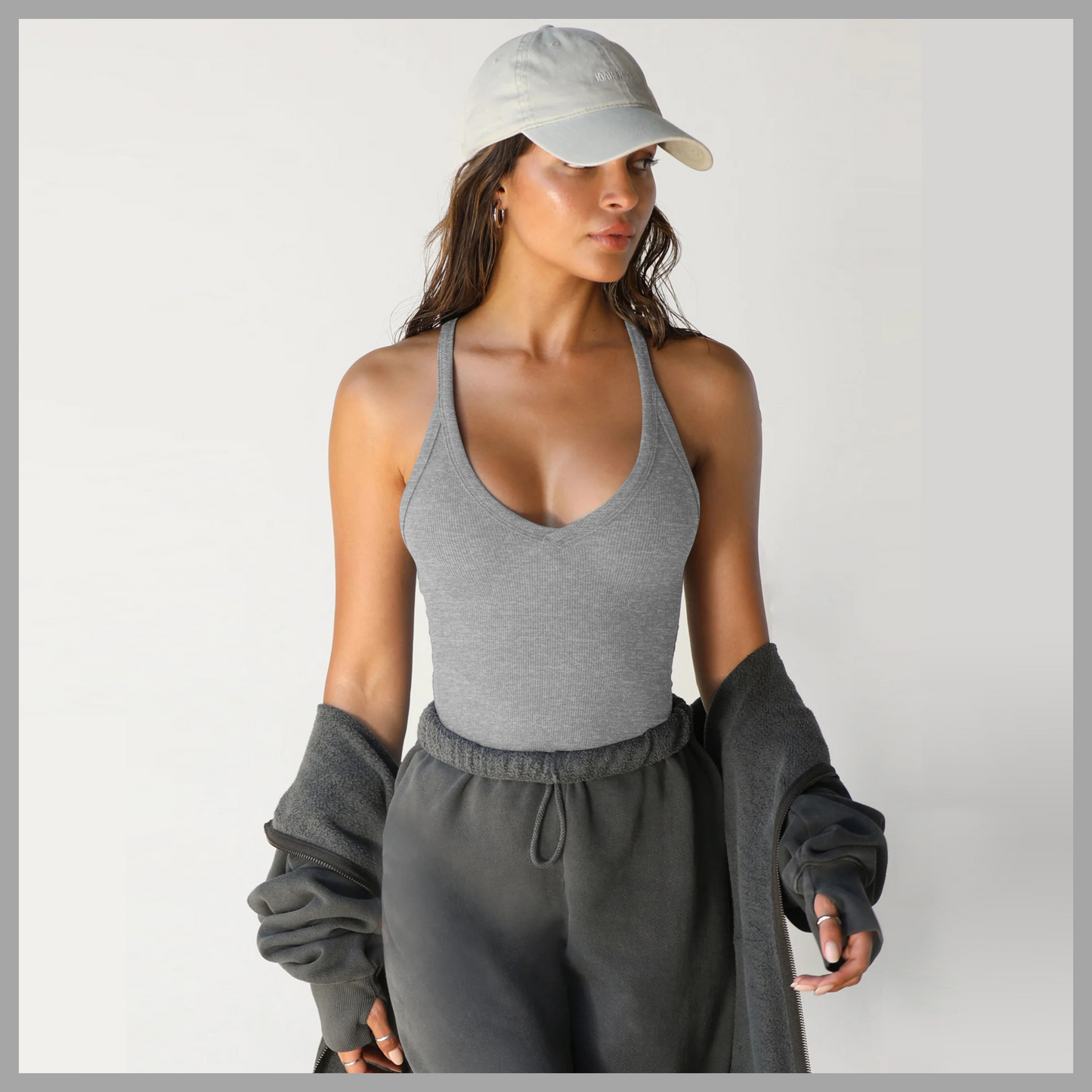 Knitted Camisole Top for Women | Slim Fit Solid Color Sleeveless Shirt