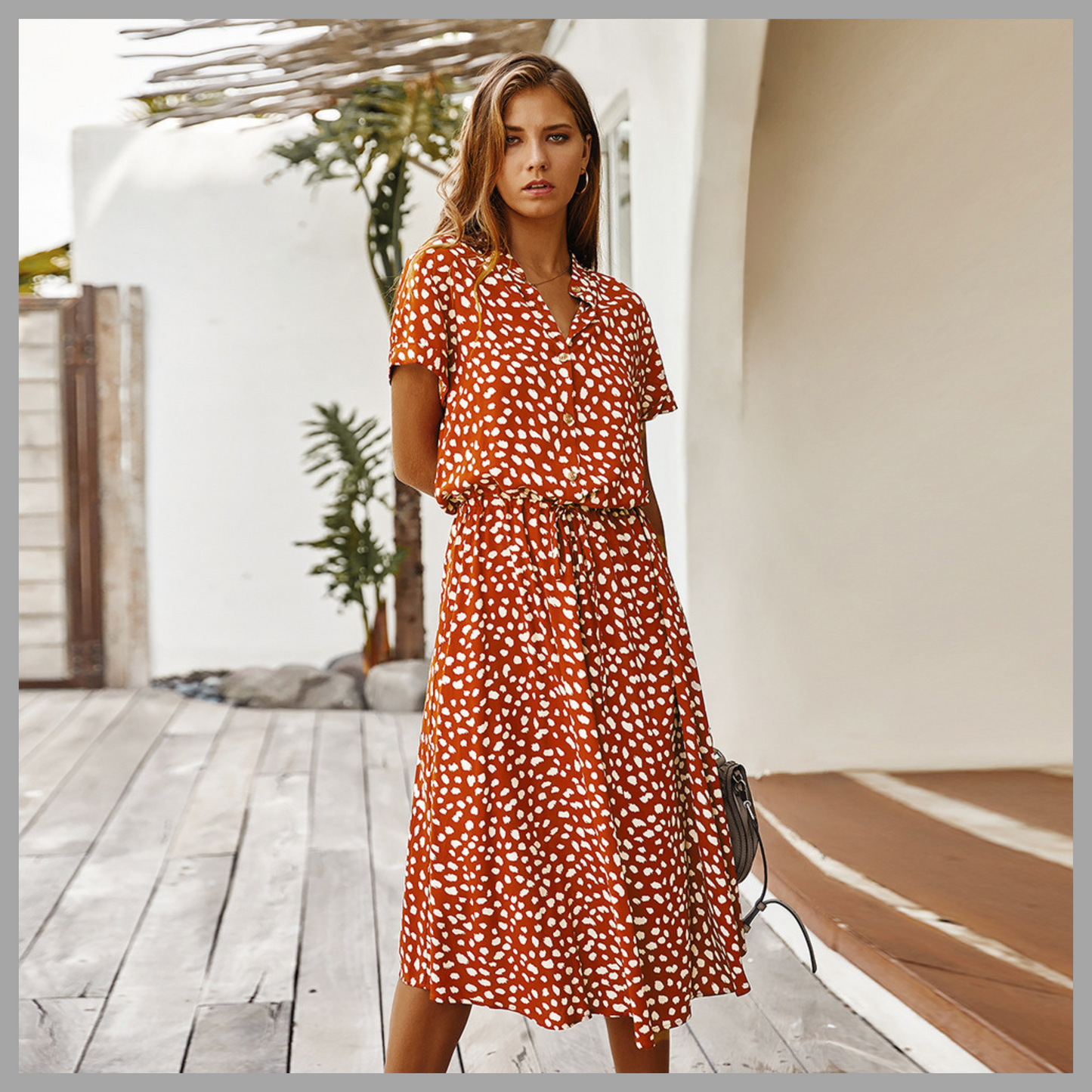 Women's Polka Dot Shirt Dress