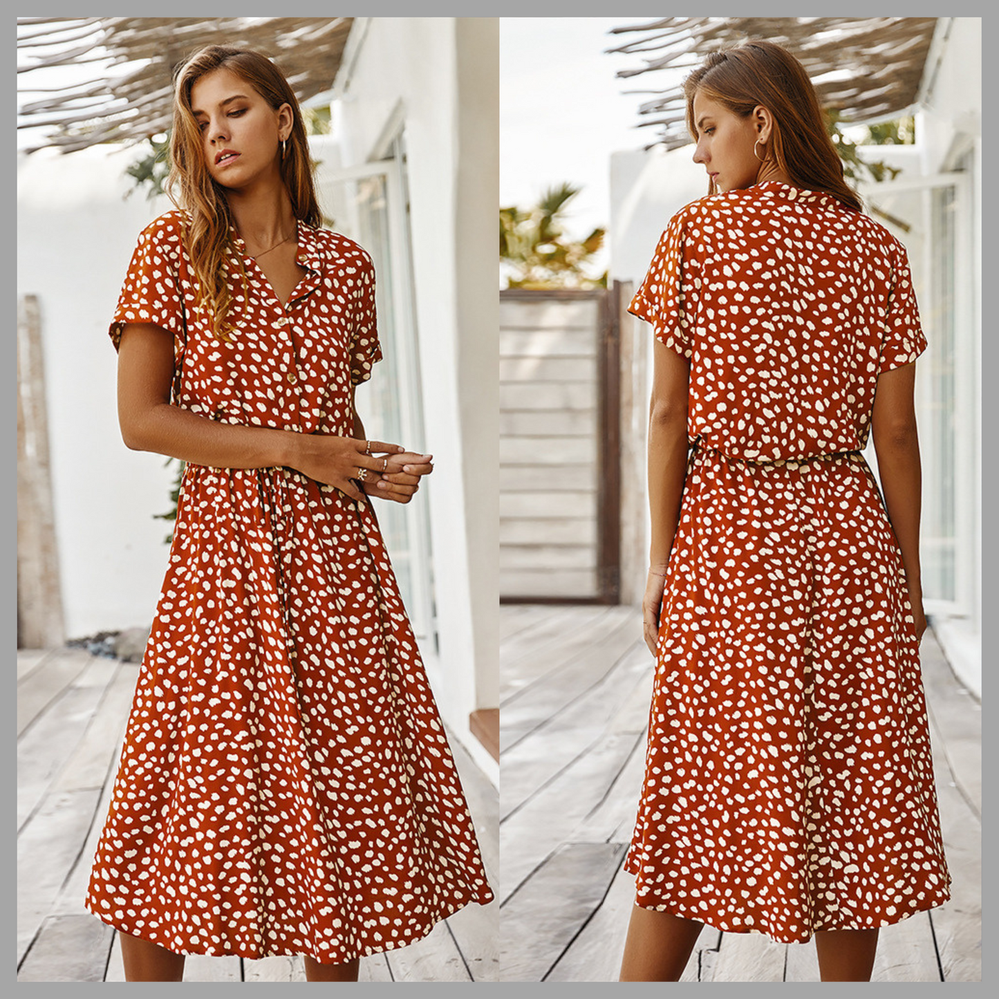 Women's Polka Dot Shirt Dress