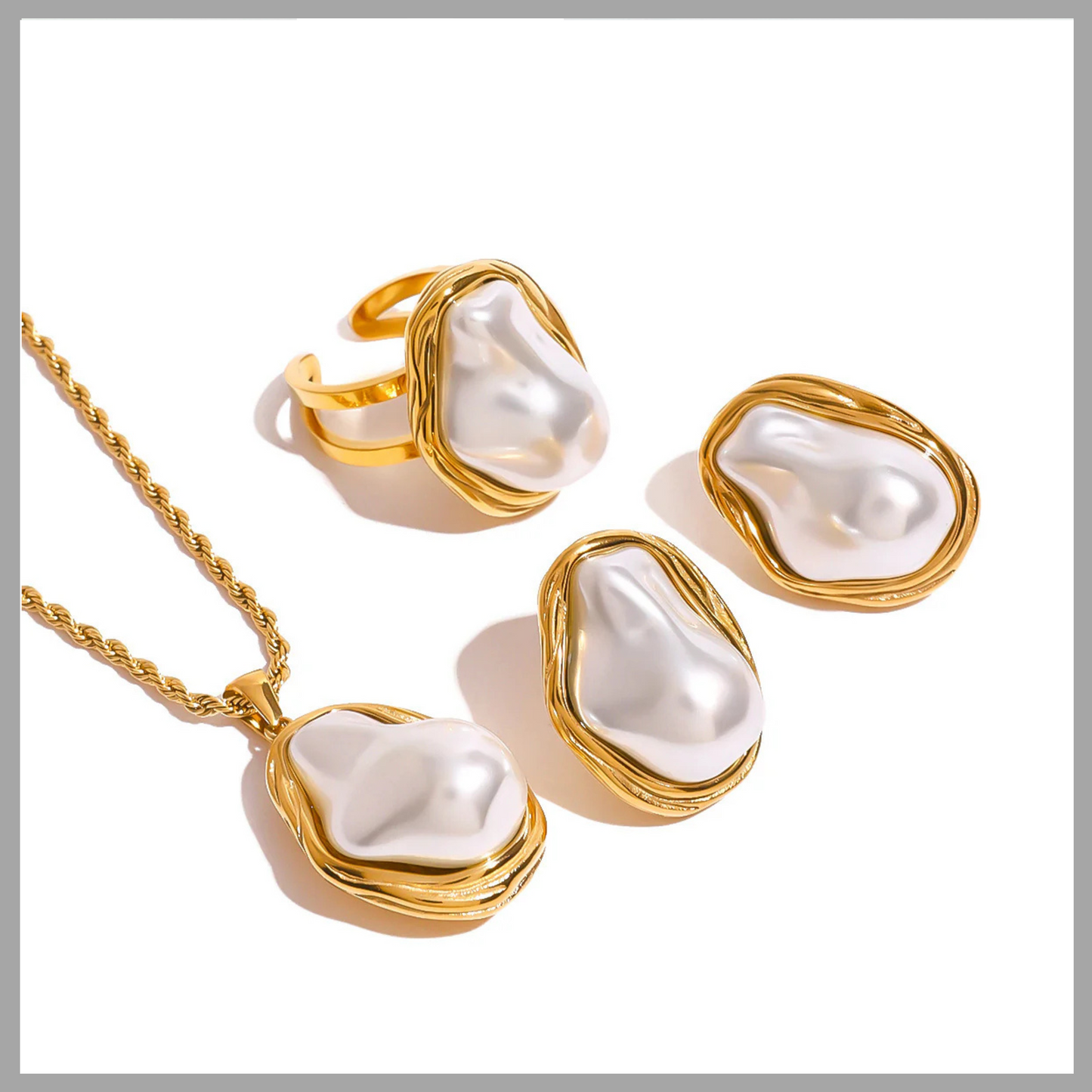 Stainless Steel Pearl Necklace