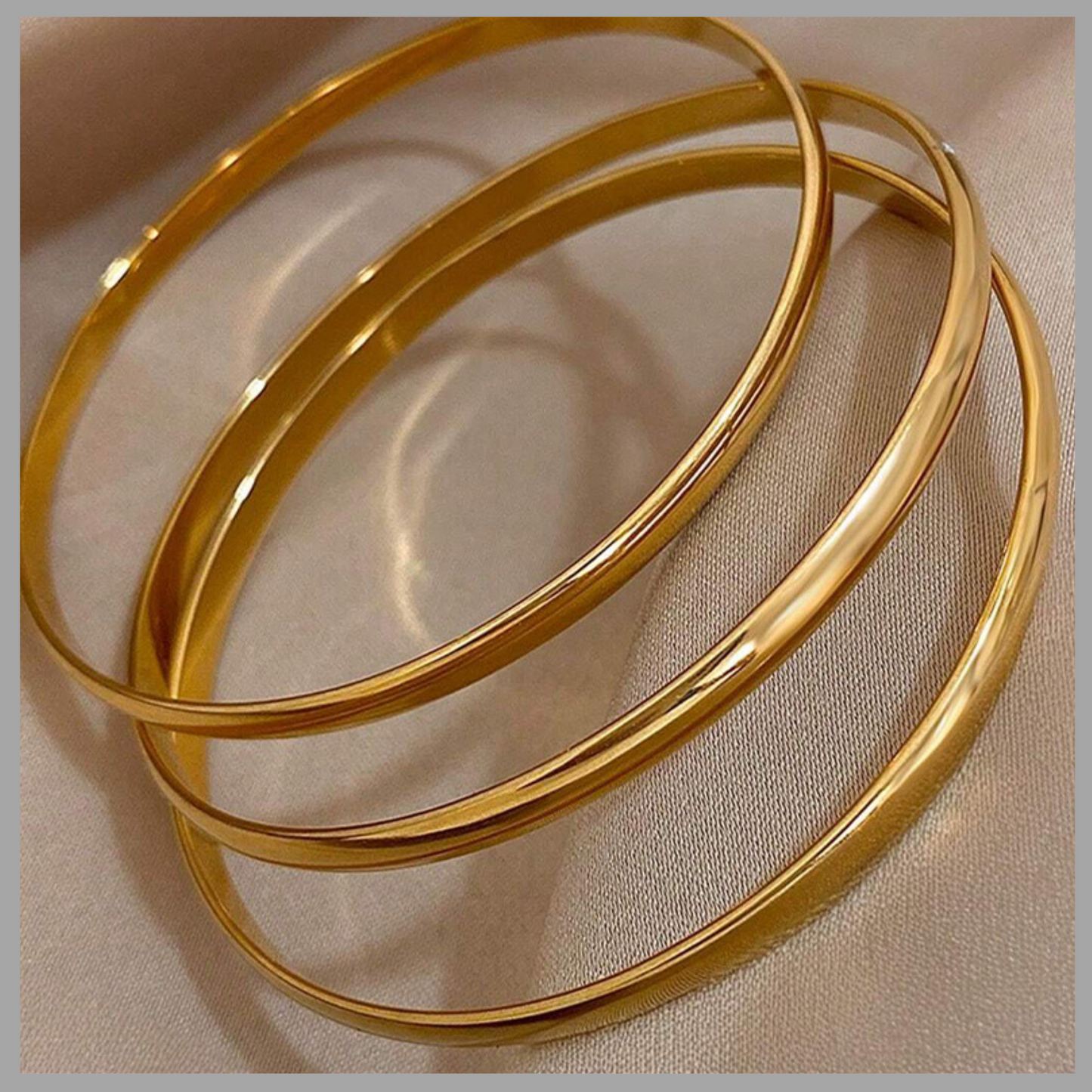 4-Piece Minimalist Copper Circle Bracelet Set