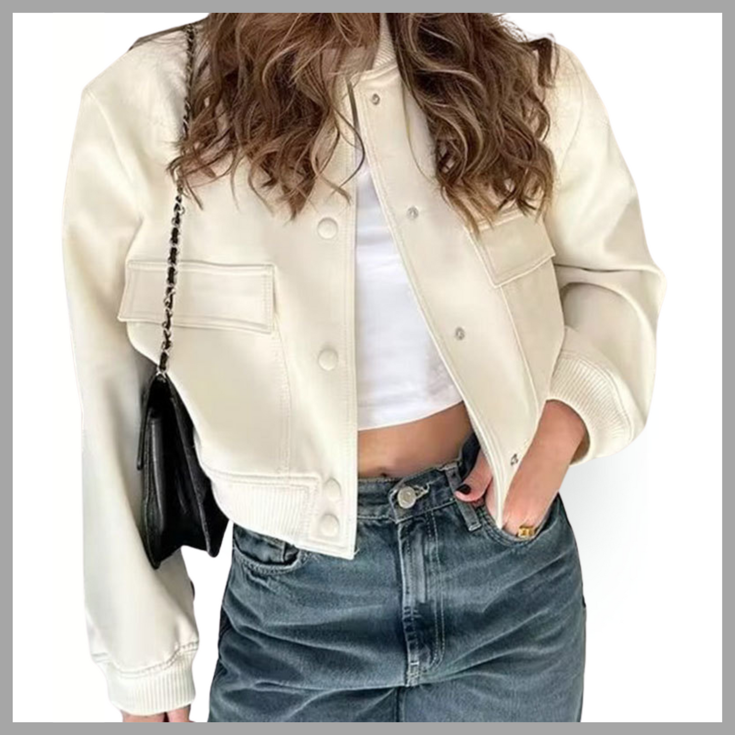 Loose Fit Short Coat with Pockets