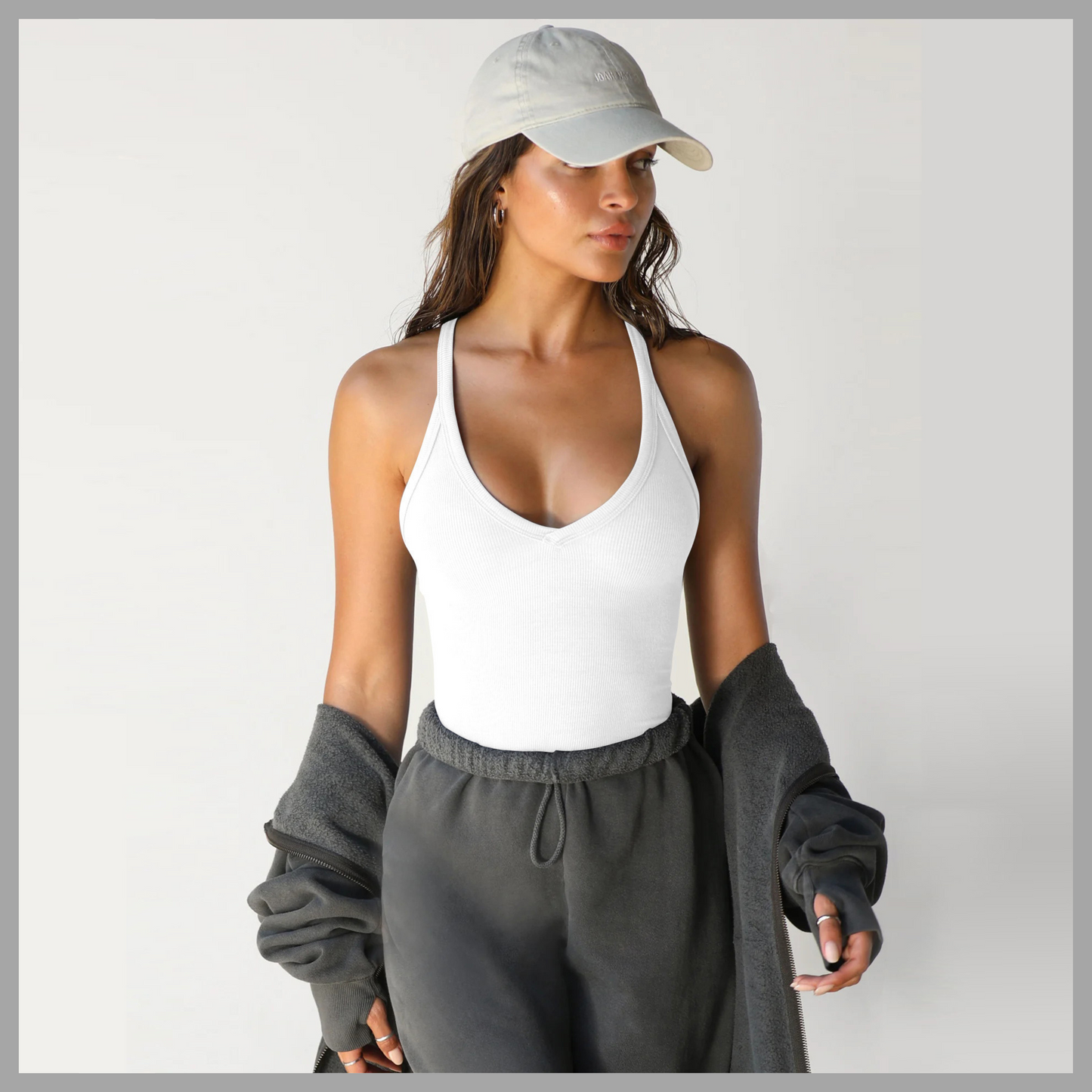 Knitted Camisole Top for Women | Slim Fit Solid Color Sleeveless Shirt