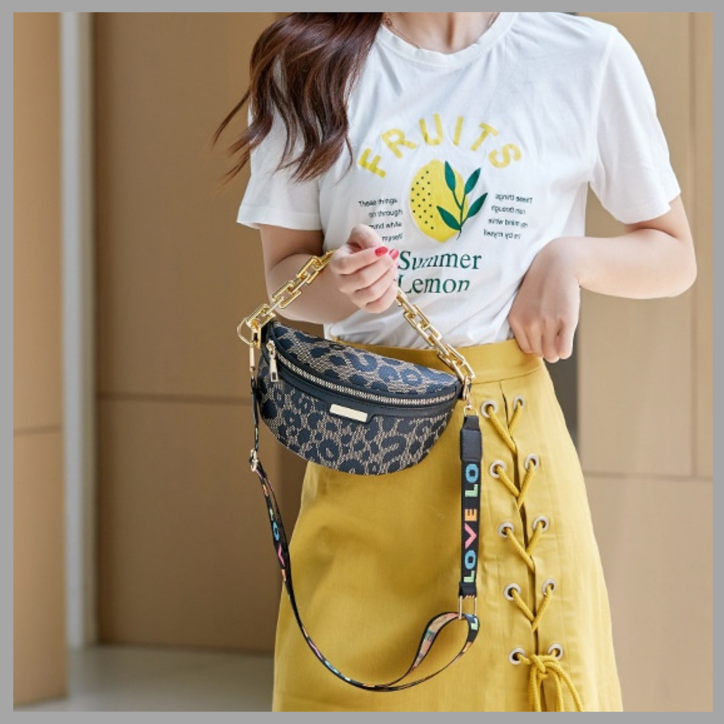 Print Belt & Crossbody Shoulder Bag