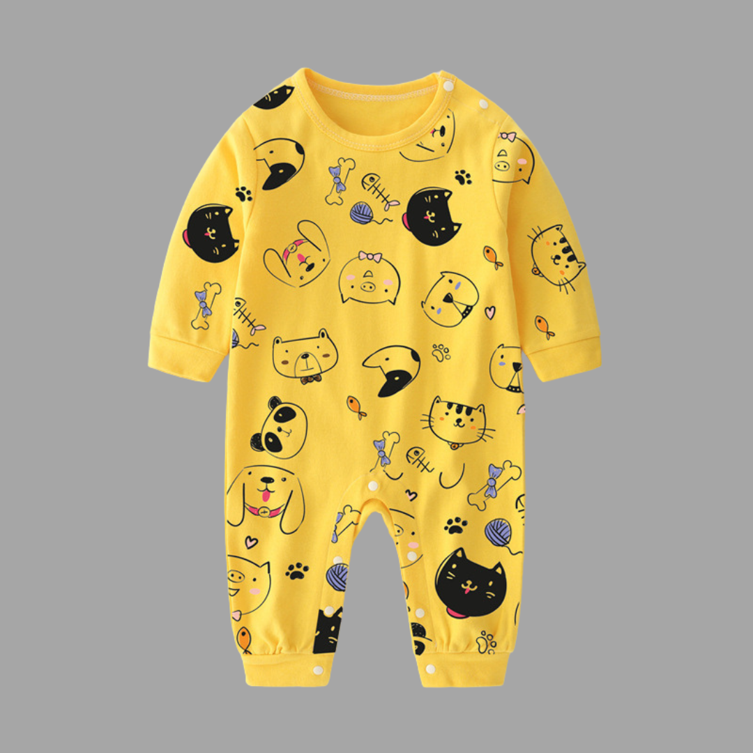 Baby Jumpsuit Spring And Autumn Cotton Baby Romper Romper Long-Sleeved Thin Spring Baby Clothes Bag Fart Clothes Spring Clothes