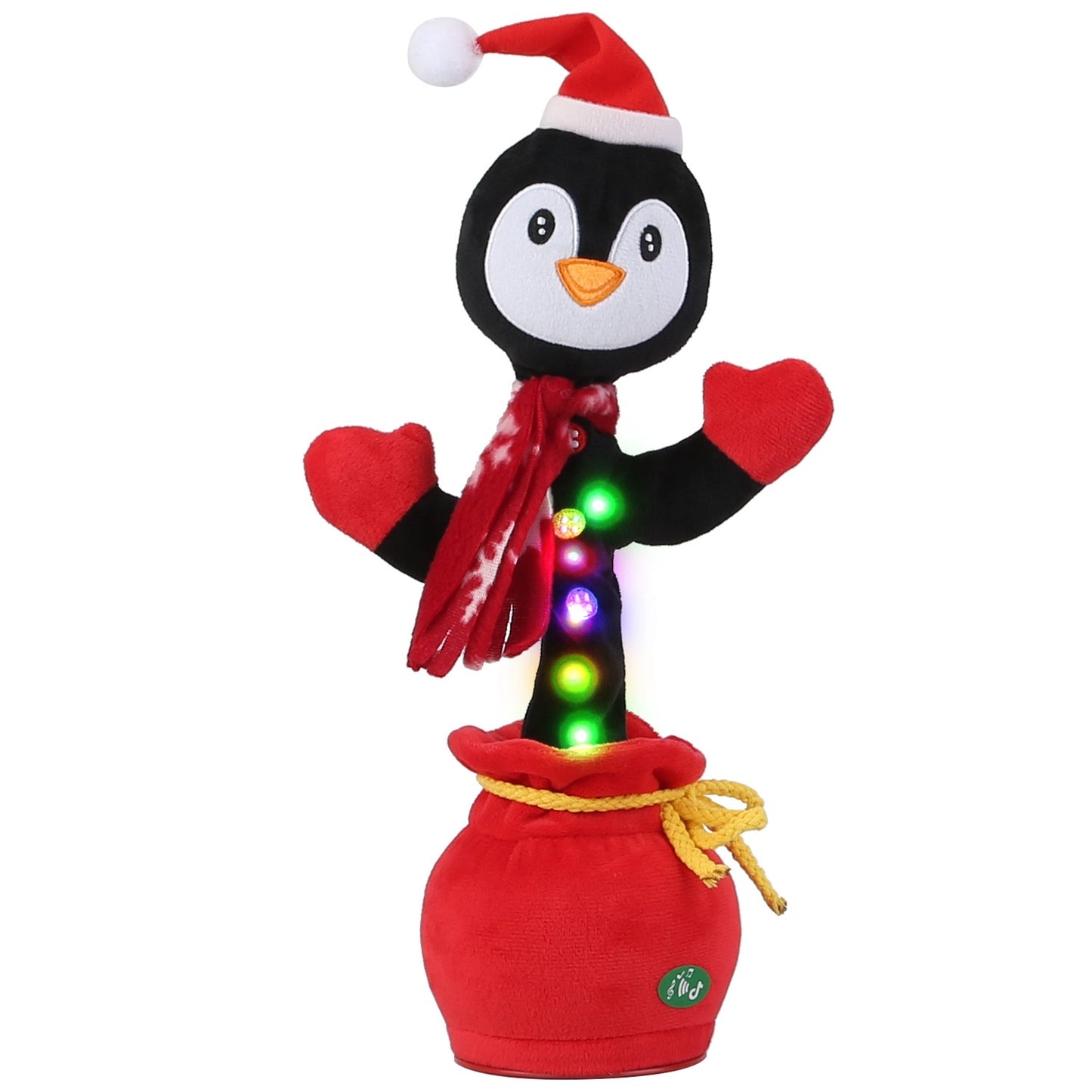 Penguin Or Elk Kid Electric Dance Toy Christmas Elk Snowman Senior Penguin Plush Toy Interactive Sing Song Whirling Mimicking Recording Light Up Toy