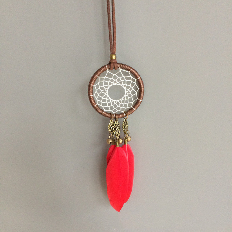 Feather Car Pendant with Bell - Unique Safety Car Accessory