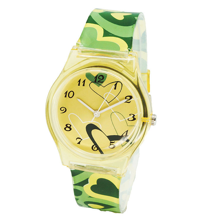 Cute Girl Quartz Watch – Stylish Resin Case with PVC Strap