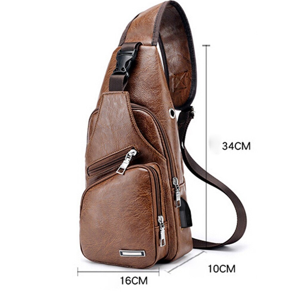 Men's USB Charging Crossbody Bag