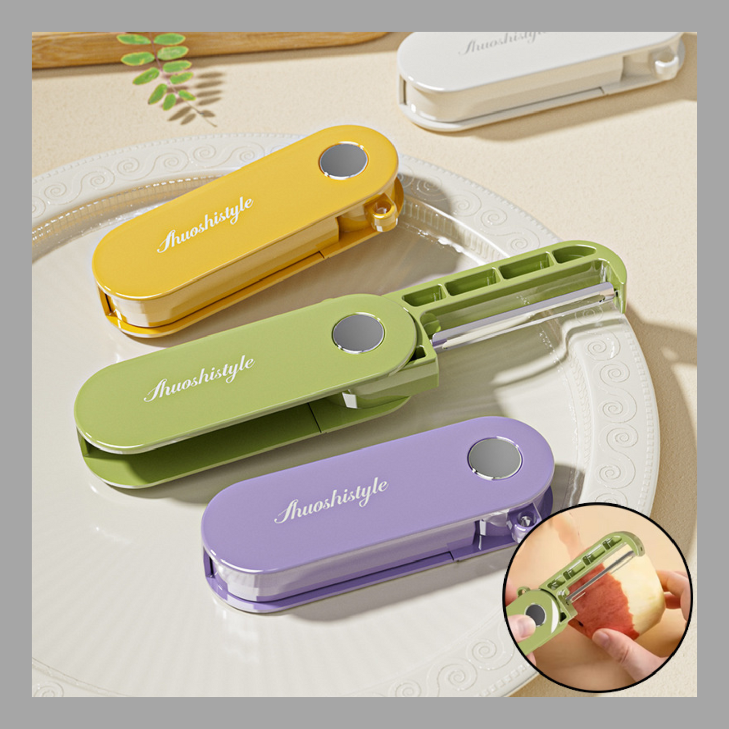 Foldable Stainless Steel Vegetable Peeler & Fruit Slicer