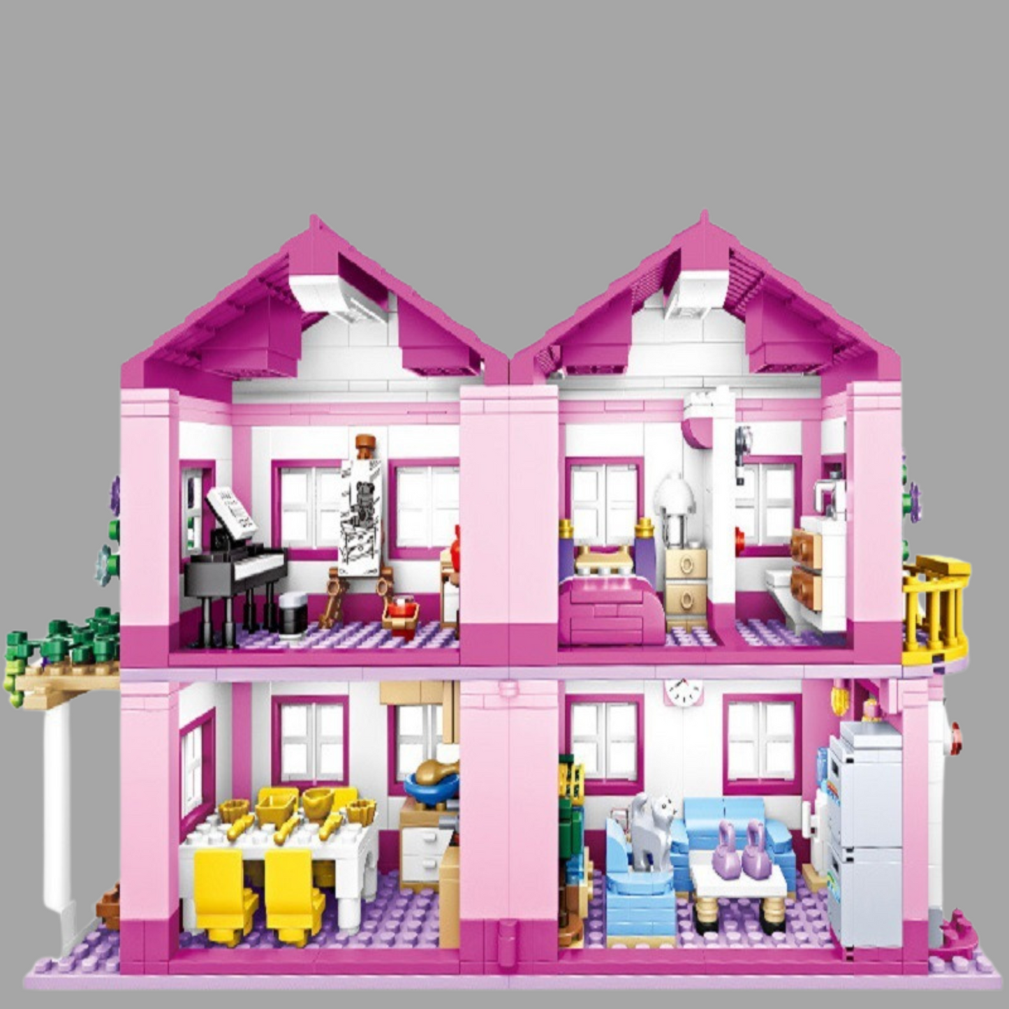 Summer Villa Building Blocks Playset - Kids Playhouse Toy